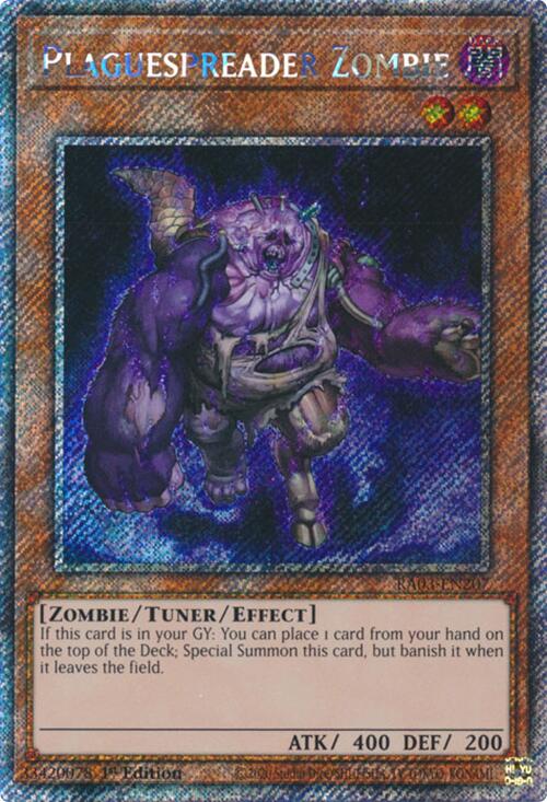 Plaguespreader Zombie (Platinum Secret Rare) [RA03-EN207] Platinum Secret Rare | Good Games Morley