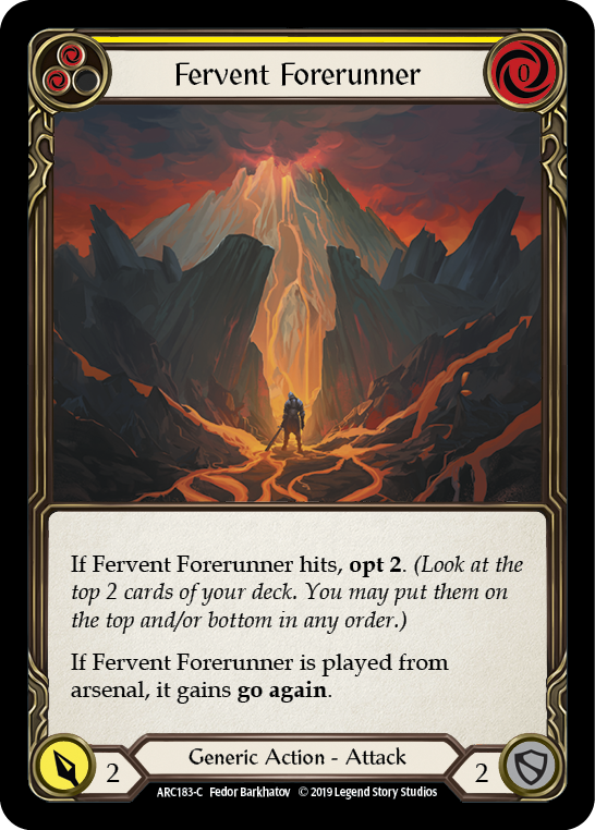 Fervent Forerunner (Yellow) [ARC183-C] (Arcane Rising)  1st Edition Normal | Good Games Morley
