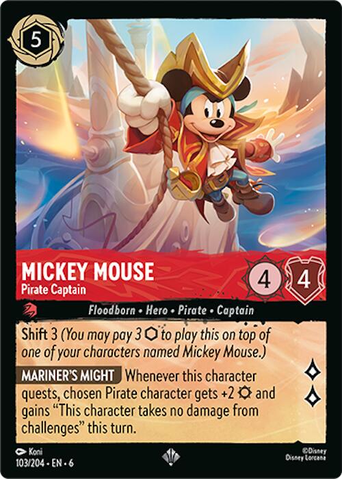 Mickey Mouse - Pirate Captain (103/204) [Azurite Sea] | Good Games Morley
