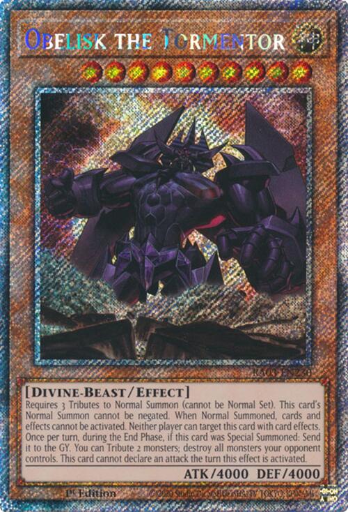 Obelisk the Tormentor (Platinum Secret Rare) [RA03-EN230] Platinum Secret Rare | Good Games Morley