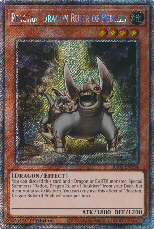 Reactan, Dragon Ruler of Pebbles (Platinum Secret Rare) [RA03-EN254] Platinum Secret Rare | Good Games Morley