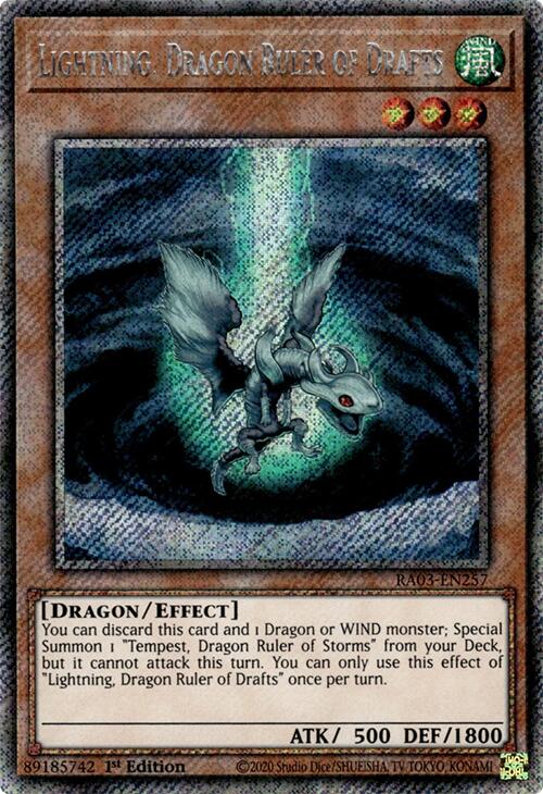 Lightning, Dragon Ruler of Drafts (Platinum Secret Rare) [RA03-EN257] Platinum Secret Rare | Good Games Morley