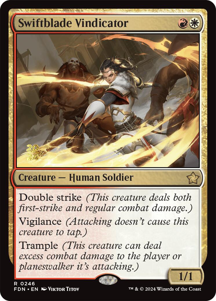 Swiftblade Vindicator [Foundations Prerelease Promos] | Good Games Morley