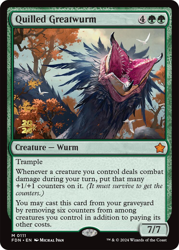 Quilled Greatwurm [Foundations Prerelease Promos] | Good Games Morley