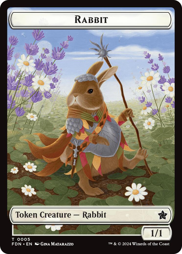 Rabbit // Soldier Double-Sided Token [Foundations Tokens] | Good Games Morley