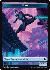 Emblem - Kaito, Cunning Infiltrator // Ninja Doubled-Sided Token [Foundations Tokens] | Good Games Morley