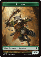 Elf Warrior // Raccoon Doubled-Sided Token [Foundations Tokens] | Good Games Morley