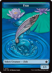 Faerie // Fish Doubled-Sided Token [Foundations Tokens] | Good Games Morley
