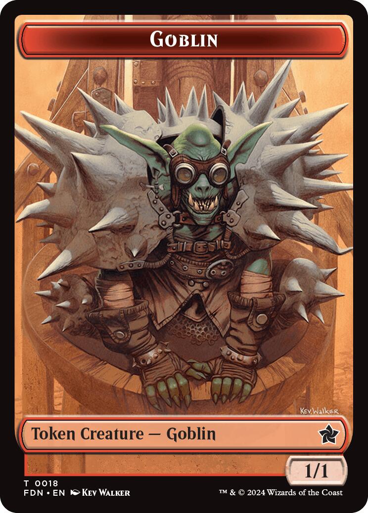Goblin // Zombie Doubled-Sided Token [Foundations Tokens] | Good Games Morley