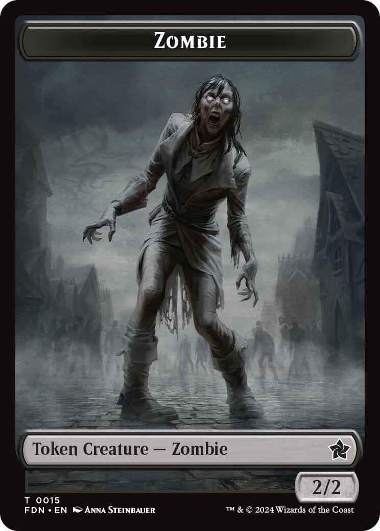 Zombie // Insect Doubled-Sided Token [Foundations Tokens] | Good Games Morley
