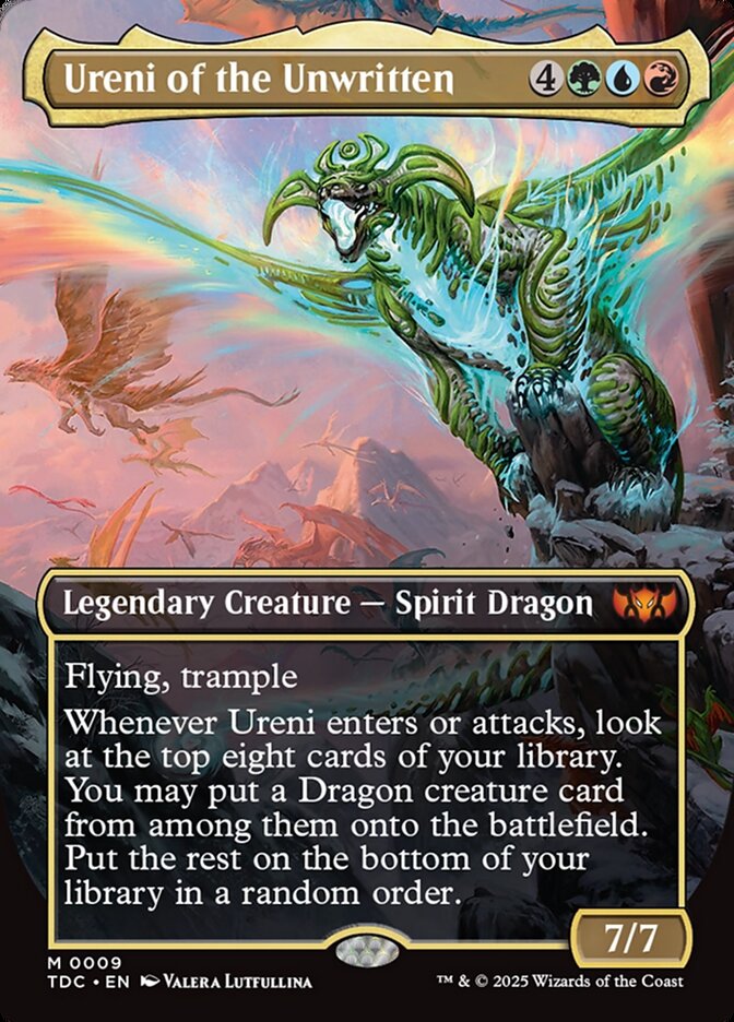 Ureni of the Unwritten 9 (Commander: Tarkir: Dragonstorm)  - Borderless Foil | Good Games Morley