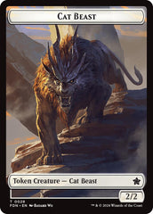 Cat Beast // Dragon (0017) Double-Sided Token [Foundations Tokens] | Good Games Morley