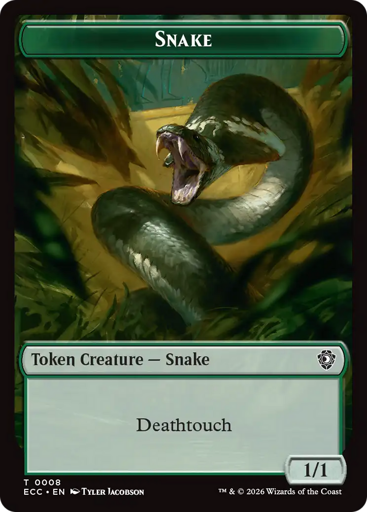 Zombie // Snake Double-Sided Token [Lorwyn Eclipsed Tokens] | Good Games Morley