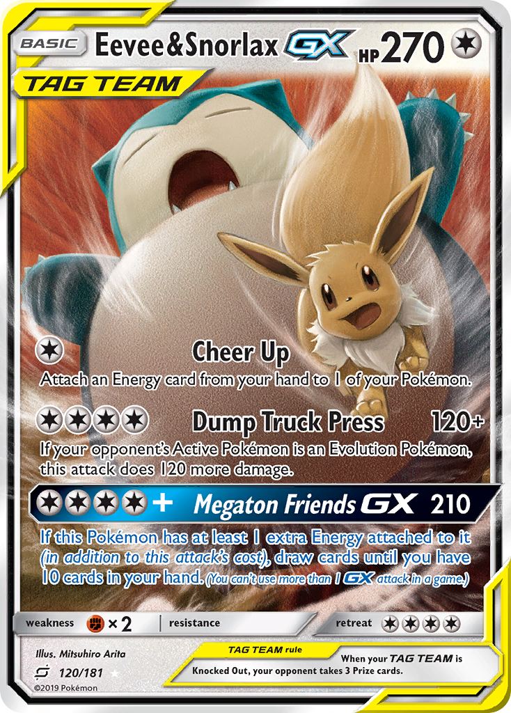 Eevee & Snorlax GX (120/181) [Sun & Moon: Team Up] | Good Games Morley