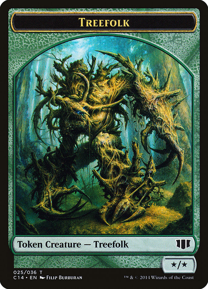 Treefolk // Wolf Double-Sided Token [Commander 2014 Tokens] | Good Games Morley