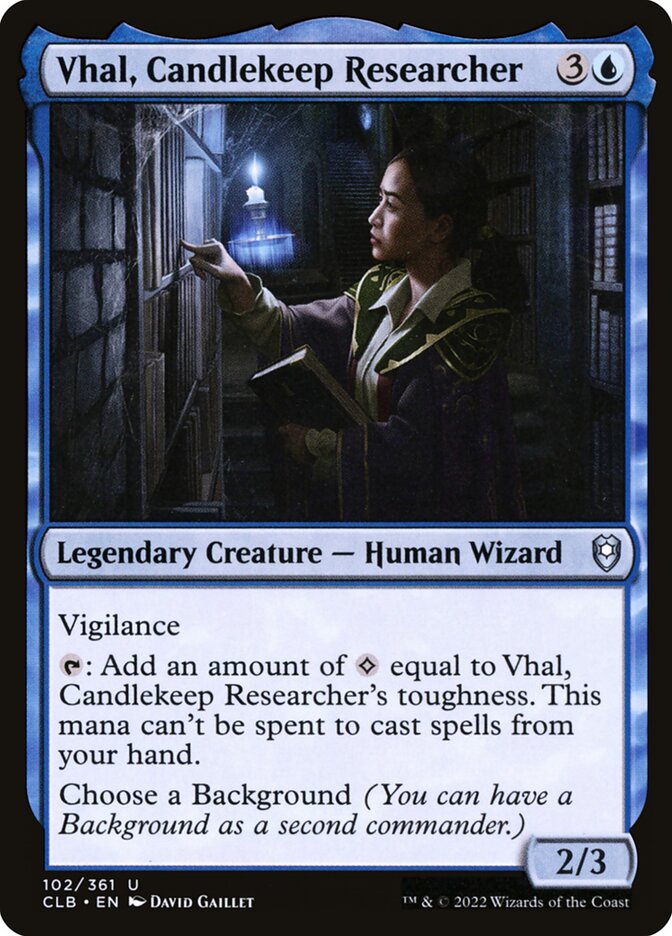 Vhal, Candlekeep Researcher 102 (Commander Legends: Battle for Baldur's Gate)  | Good Games Morley