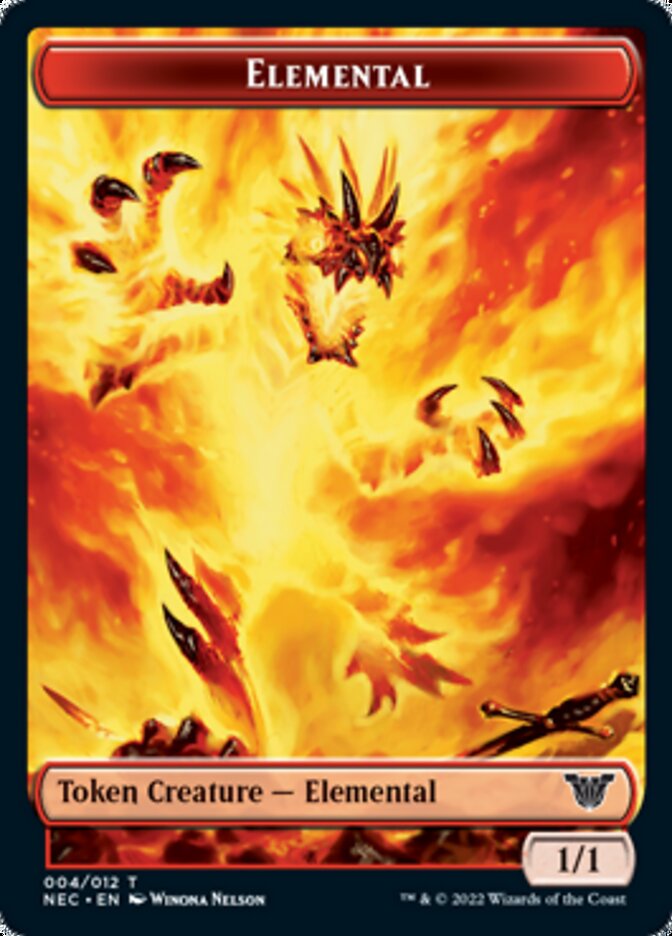 Elemental // Spirit (009) Double-Sided Token [Kamigawa: Neon Dynasty Commander Tokens] | Good Games Morley