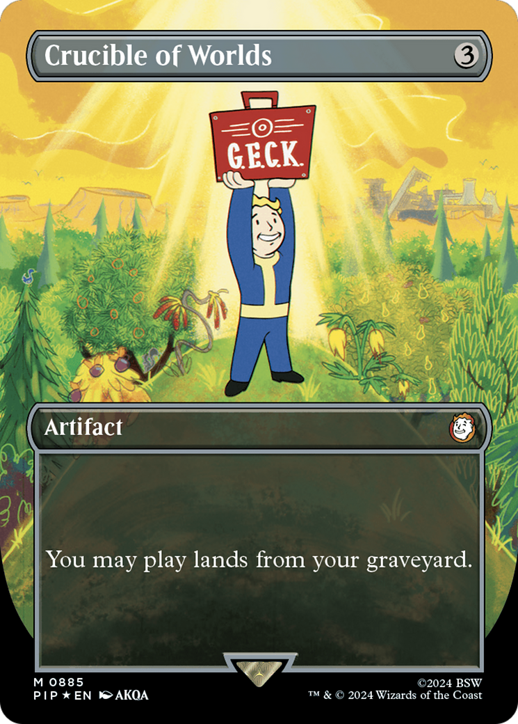 Crucible of Worlds (Borderless) (Surge Foil) [Fallout] | Good Games Morley