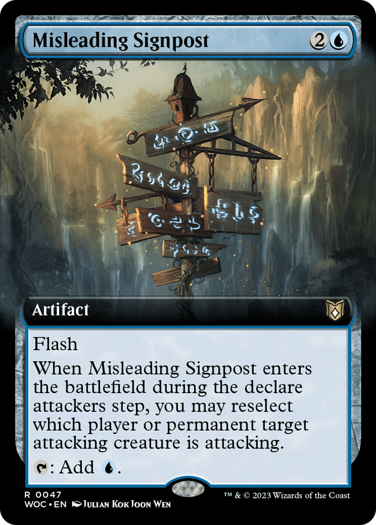 Misleading Signpost (Extended Art) [Wilds of Eldraine Commander] | Good Games Morley