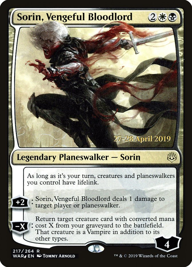 Sorin, Vengeful Bloodlord [War of the Spark Prerelease Promos] | Good Games Morley