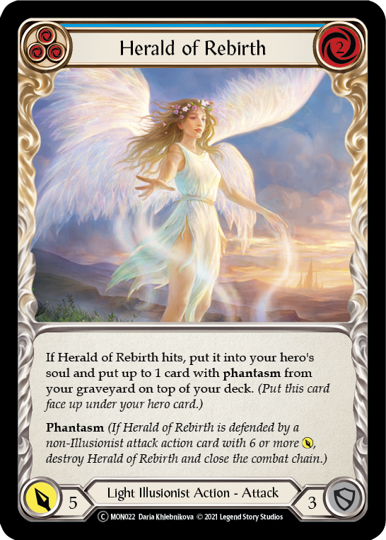 Herald of Rebirth (Blue) [U-MON022-RF] (Monarch Unlimited)  Unlimited Rainbow Foil | Good Games Morley
