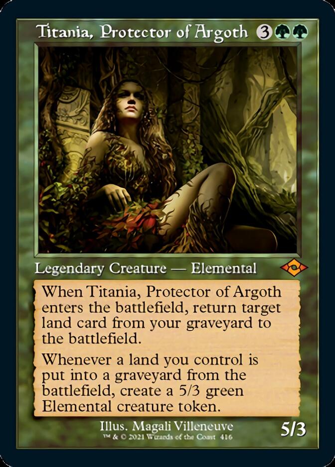 Titania, Protector of Argoth (Retro Foil Etched) [Modern Horizons 2] | Good Games Morley