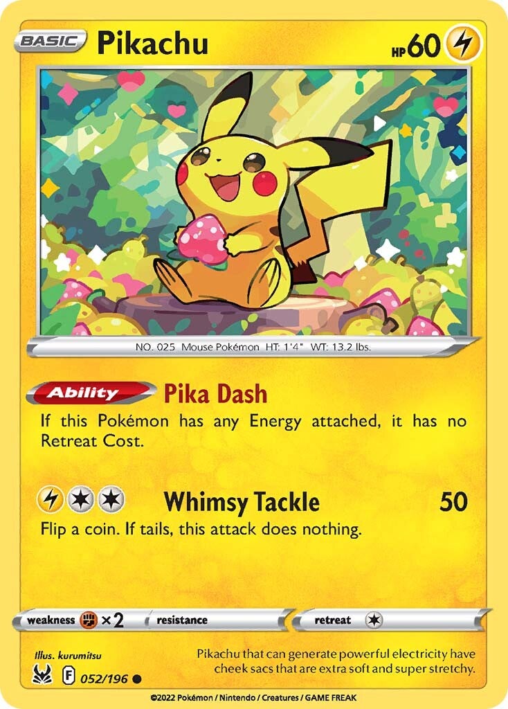 Pikachu (052/196) [Sword & Shield: Lost Origin] | Good Games Morley