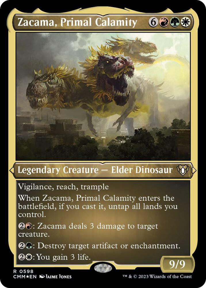 Zacama, Primal Calamity 598/451 (Commander Masters)  - Etched Foil | Good Games Morley