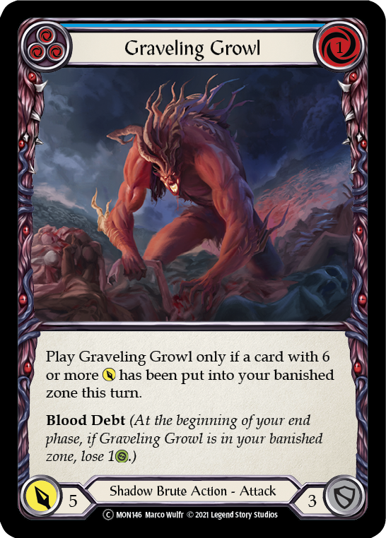Graveling Growl (Blue) [U-MON146-RF] (Monarch Unlimited)  Unlimited Rainbow Foil | Good Games Morley