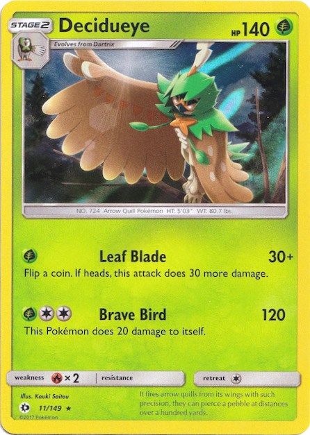 Decidueye (11/149) (Water Web Holo) [Sun & Moon: Base Set] | Good Games Morley