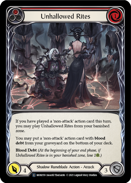Unhallowed Rites (Red) [U-MON159-RF] (Monarch Unlimited)  Unlimited Rainbow Foil | Good Games Morley