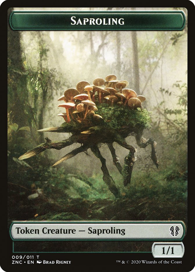 Beast // Saproling Double-Sided Token [Zendikar Rising Commander Tokens] | Good Games Morley