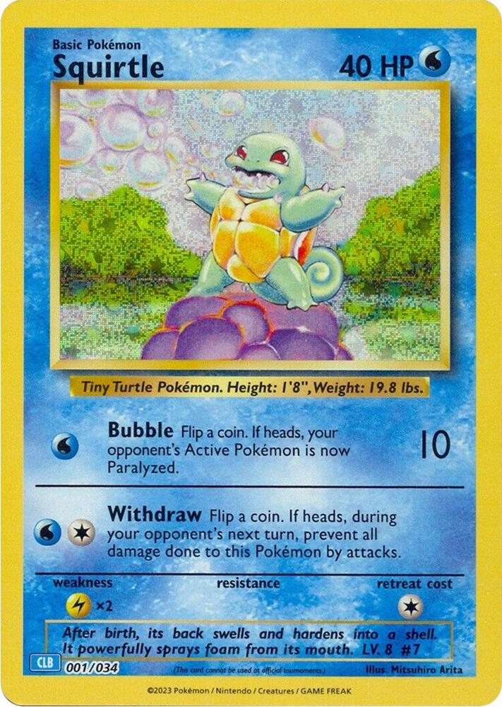 Squirtle 001/034 (Trading Card Game Classic)  - Holofoil | Good Games Morley