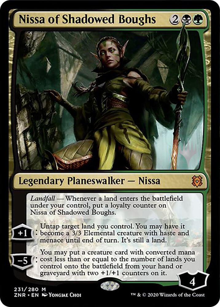 Nissa of Shadowed Boughs 231 (Promo Pack: Zendikar Rising)  | Good Games Morley