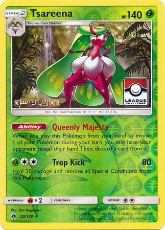 Tsareena (20/149) (League 3rd Place) [Sun & Moon: Base Set] | Good Games Morley