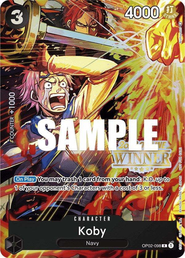 Koby (Offline Regional 2023) [Winner] [One Piece Promotion Cards] | Good Games Morley