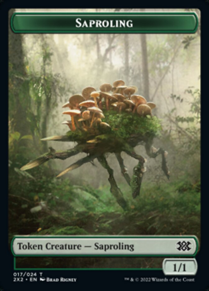 Saproling // Treasure Double-Sided Token [Double Masters 2022 Tokens] | Good Games Morley