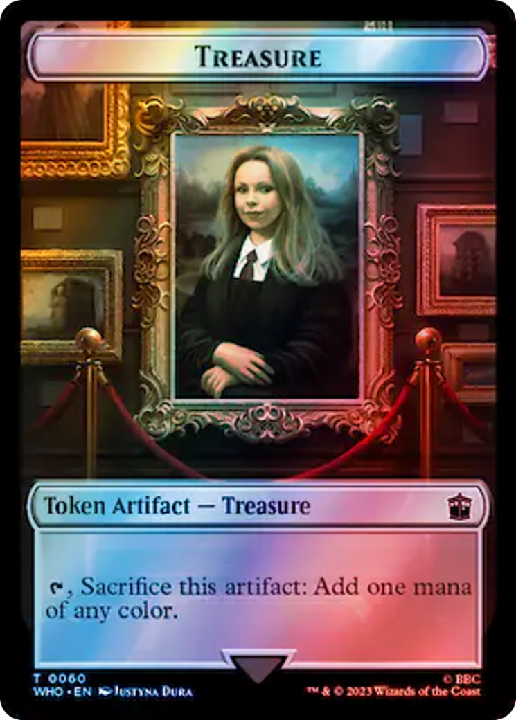 Soldier // Treasure (0060) Double-Sided Token (Surge Foil) [Doctor Who Tokens] | Good Games Morley