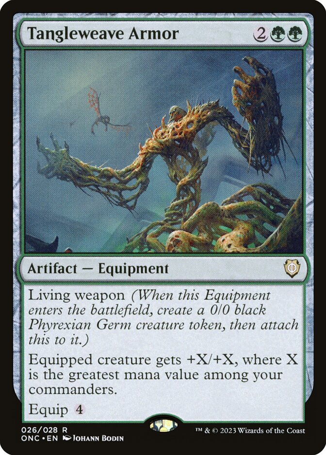 Tangleweave Armor 26/28 (Commander: Phyrexia: All Will Be One)  | Good Games Morley