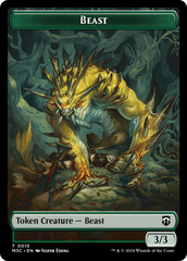 Beast (0015) (Ripple Foil) // Insect (0025) Double-Sided Token [Modern Horizons 3 Commander Tokens] | Good Games Morley