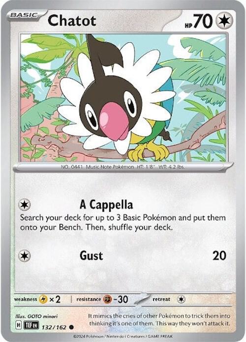 Chatot 132/162 (SV05: Temporal Forces)  - Reverse Holofoil | Good Games Morley