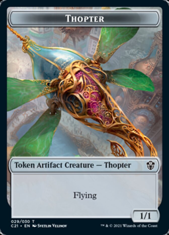Golem (027) // Thopter Double-Sided Token [Commander 2021 Tokens] | Good Games Morley