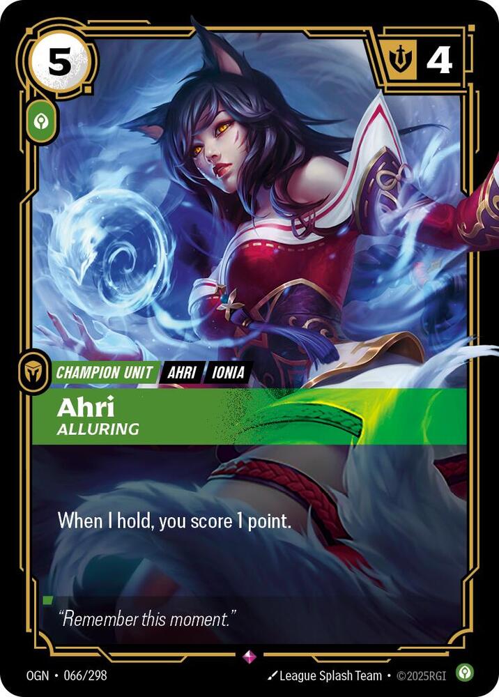 Ahri - Alluring 066/298 (Origins)  - Foil | Good Games Morley