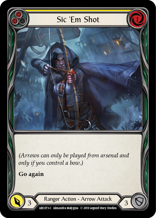 Sic 'Em Shot (Yellow) [ARC073-C] (Arcane Rising)  1st Edition Normal | Good Games Morley