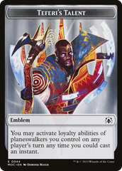 First Mate Ragavan // Teferi's Talent Emblem Double-Sided Token [March of the Machine Commander Tokens] | Good Games Morley