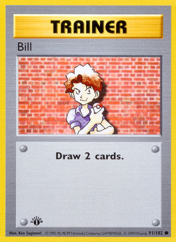 Bill (91/102) (Shadowless) [Base Set 1st Edition] | Good Games Morley