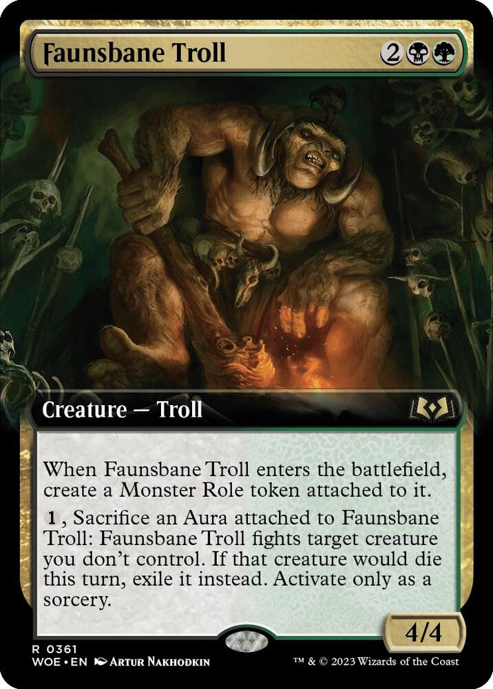 Faunsbane Troll 361/276 (Wilds of Eldraine)  - Extended Art | Good Games Morley