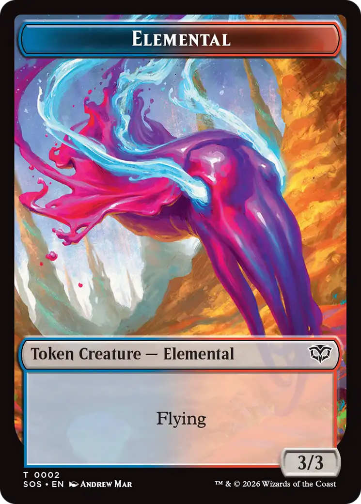 Fractal (0004) // Elemental (0002) Double-Sided Token [Secrets of Strixhaven Tokens] | Good Games Morley