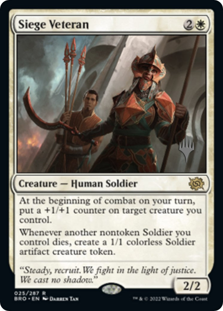 Siege Veteran (Promo Pack) [The Brothers' War Promos] | Good Games Morley