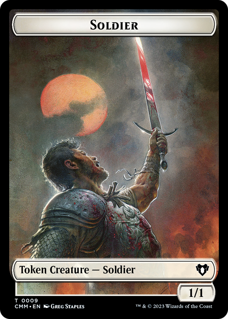 Soldier (0009) // Daretti, Scrap Savant Emblem Double-Sided Token [Commander Masters Tokens] | Good Games Morley